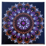 Mandala ručne maľovaná fialovo hnedá, 20x20cm 7